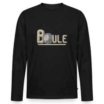 Boule de Boule - T-shirt manches longues Premium bio Homme - noir - Devant - Nico (187cm)