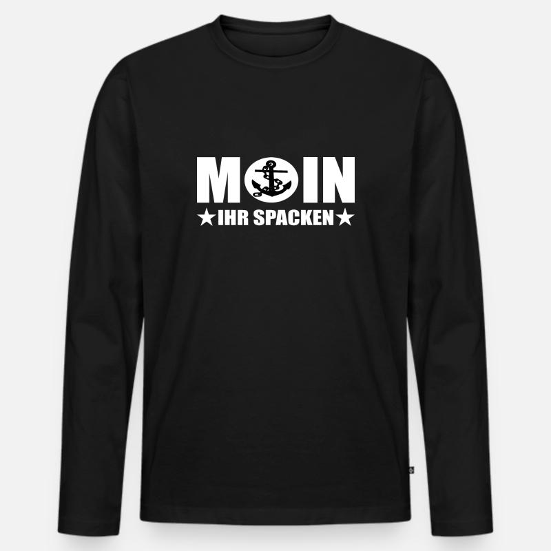 Moin - Männer Premium Bio Langarmshirt - Schwarz