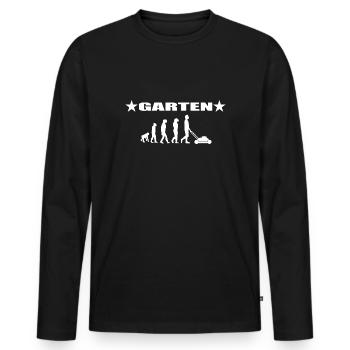 Garten - Männer Premium Bio Langarmshirt - Schwarz - Vorne - Nico (187cm)