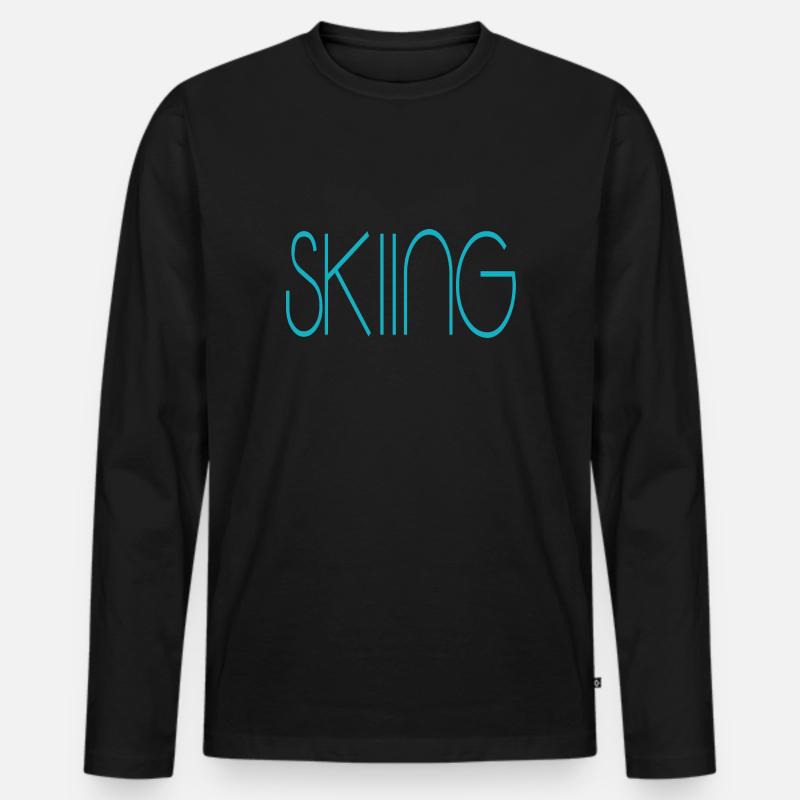 skiing - Männer Premium Bio Langarmshirt - Schwarz