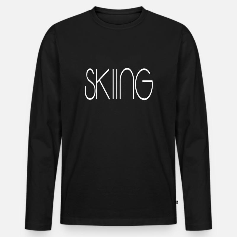 skiing - Männer Premium Bio Langarmshirt - Schwarz