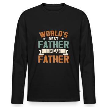 Der beste Vater der Welt, ich meine Vater - Männer Premium Bio Langarmshirt - Schwarz - Vorne - Nico (187cm)