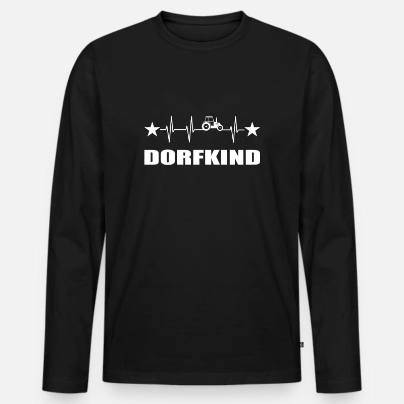 Traktor - Männer Premium Bio Langarmshirt - Schwarz