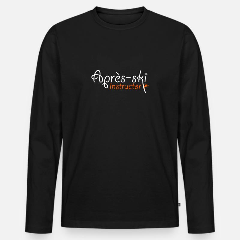 Apres-Ski - Männer Premium Bio Langarmshirt - Schwarz