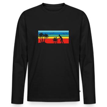 Zwillingspapa twin father dad twins - Men's Premium Organic Long Sleeve Shirt - black - Front - Nico (187cm)