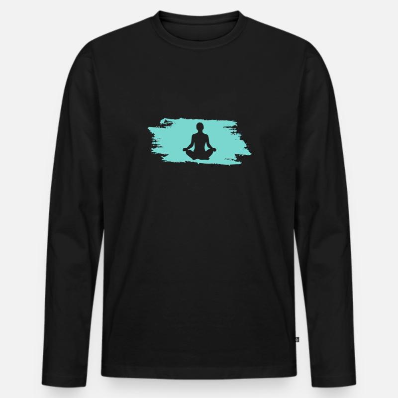 Om Yoga - Männer Premium Bio Langarmshirt - Schwarz