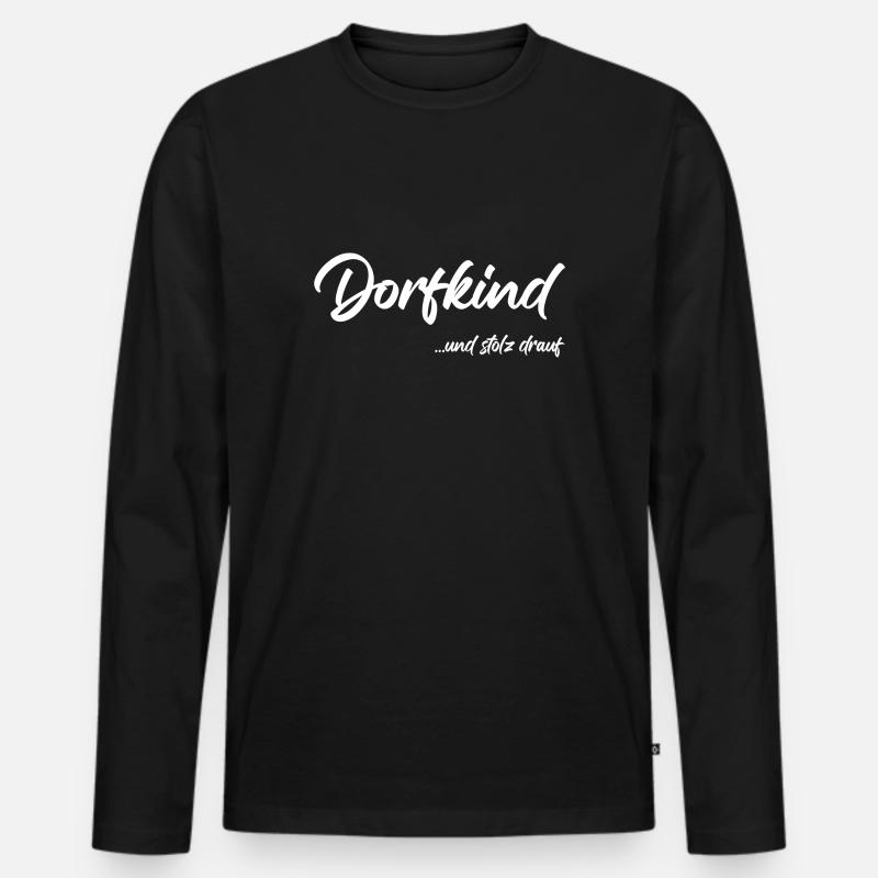 Dorfkind - Männer Premium Bio Langarmshirt - Schwarz