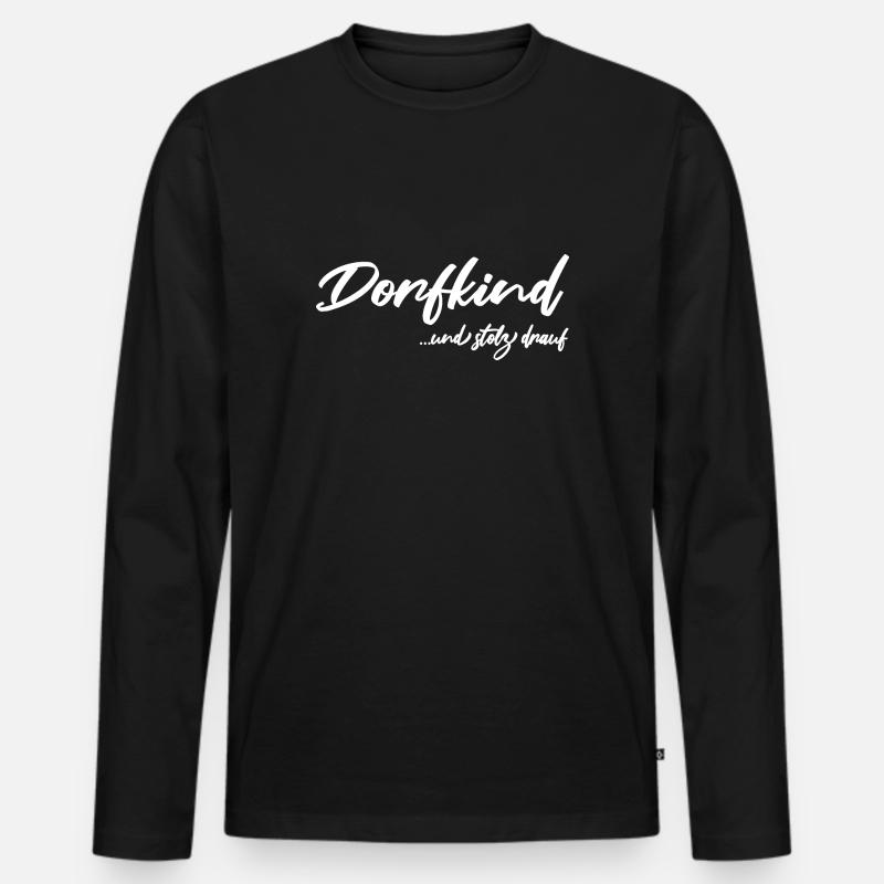 Dorfkind - Männer Premium Bio Langarmshirt - Schwarz