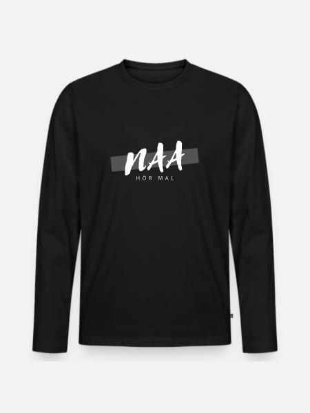 Na hör mal - Männer Premium Bio Langarmshirt - Schwarz