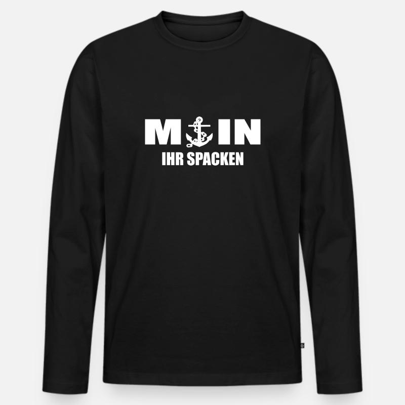 Moin - Männer Premium Bio Langarmshirt - Schwarz