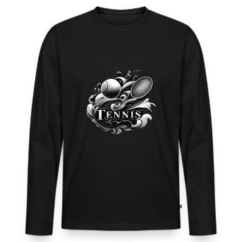 Tennis is the sport for men and women - Men's Premium Organic Long Sleeve Shirt - black - Front - Nico (187cm)