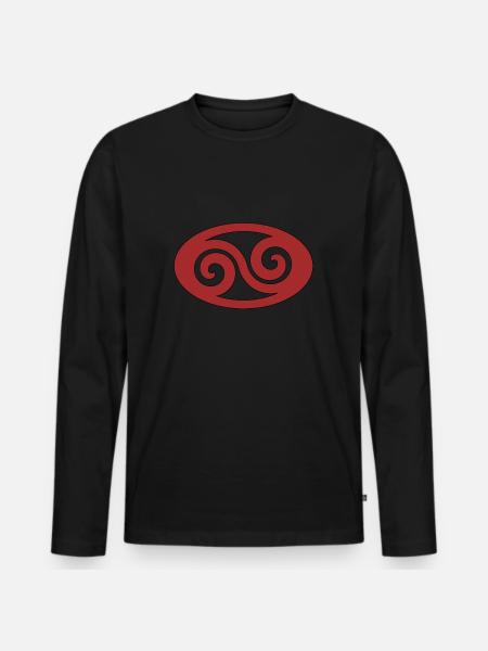 Wave tribal - Men's Premium Organic Long Sleeve Shirt - black