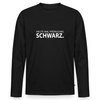 Heute mal fröhliches Schwarz Pseudo Collection - Männer Premium Bio Langarmshirt - Schwarz - Vorne - Nico (187cm)