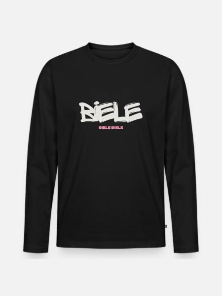 BIELE BIELE BIELE - Männer Premium Bio Langarmshirt - Schwarz