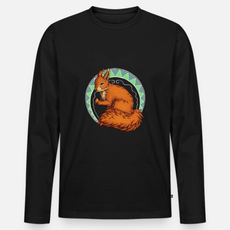 Eichhörnchen - Männer Premium Bio Langarmshirt - Schwarz