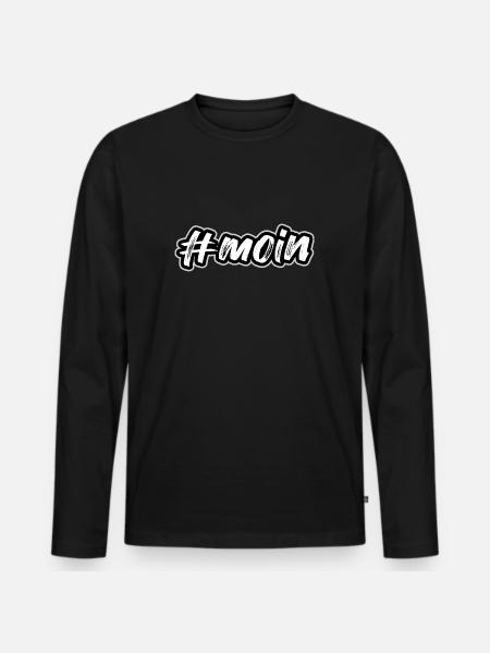 #moin - Männer Premium Bio Langarmshirt - Schwarz