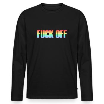 Fuck off - Angry Shirt - T-shirt manches longues Premium bio Homme - noir - Devant - Nico (187cm)