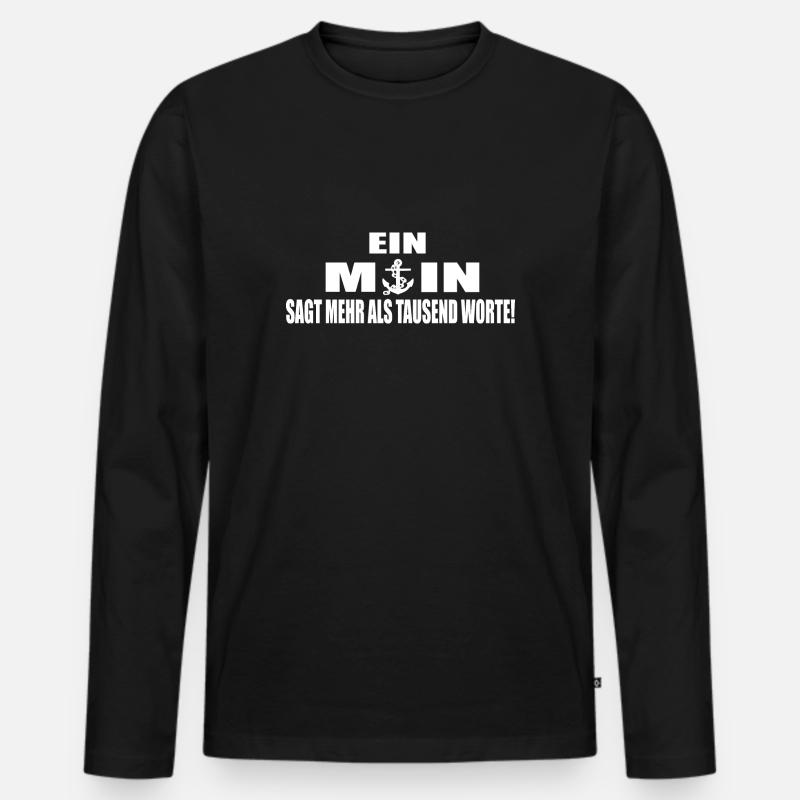 Moin - Männer Premium Bio Langarmshirt - Schwarz
