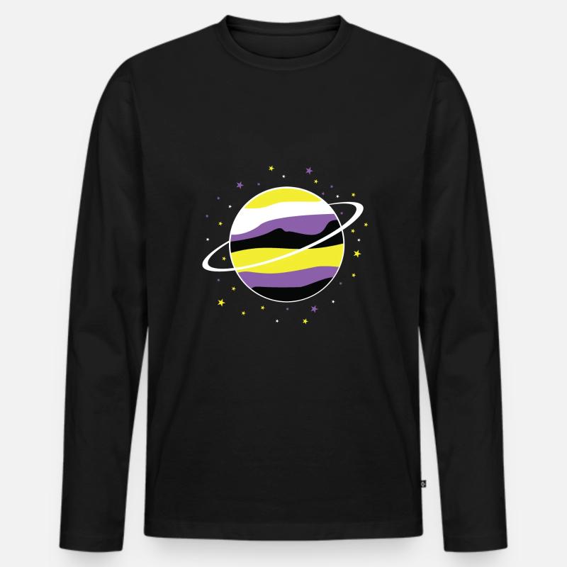 Nonbinary Planet Nonbinary Pride - Men's Premium Organic Long Sleeve Shirt - black