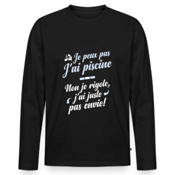 Je peux pas ultime - T-shirt manches longues Premium bio Homme - noir - Devant - Nico (187cm)