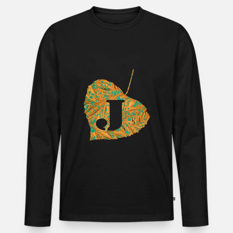 blatt e 95 j - Männer Premium Bio Langarmshirt - Schwarz