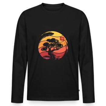 Japanese tree plant - Men's Premium Organic Long Sleeve Shirt - black - Front - Nico (187cm)
