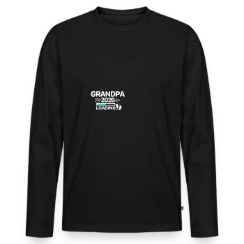 Opa 2026 Babyfüsse - Männer Premium Bio Langarmshirt - Schwarz - Vorne - Nico (187cm)