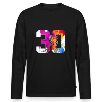 NUMBER 30 HOCKEY 30TH BIRTHDAY - Men's Premium Organic Long Sleeve Shirt - black - Front - Nico (187cm)