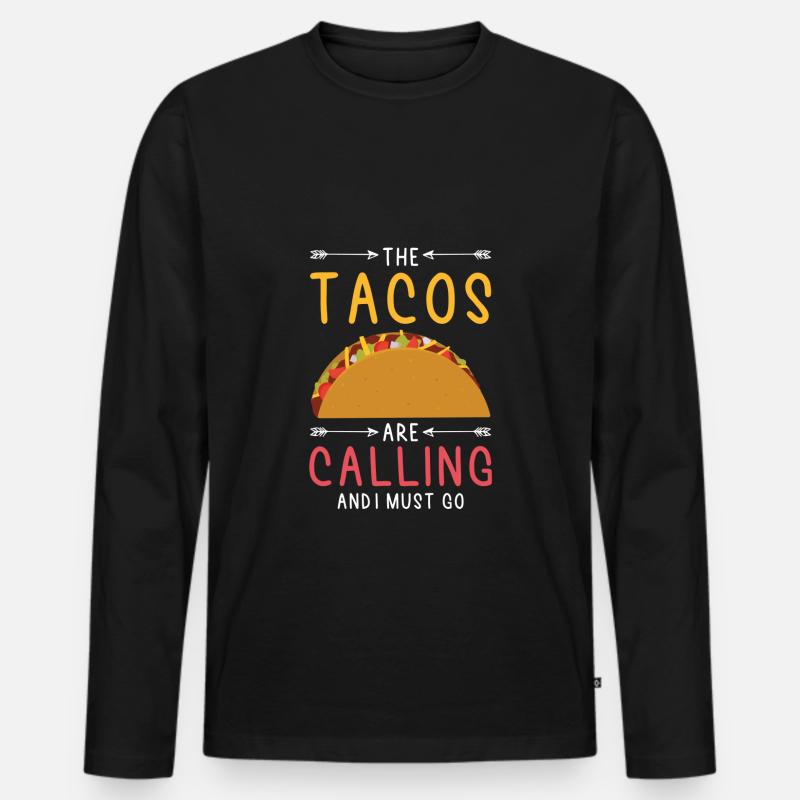 Tacos Taco Calling - Männer Premium Bio Langarmshirt - Schwarz