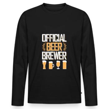 official bier brauer - Männer Premium Bio Langarmshirt - Schwarz - Vorne - Nico (187cm)