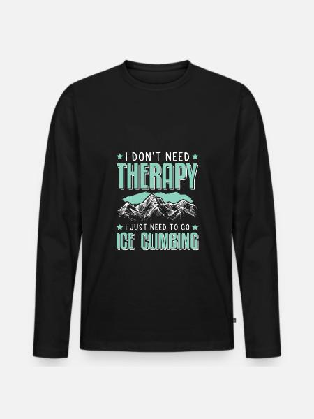 Therapy mountain ice climbing - Men's Premium Organic Long Sleeve Shirt - black