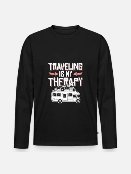 voyage thérapie - T-shirt manches longues Premium bio Homme - noir