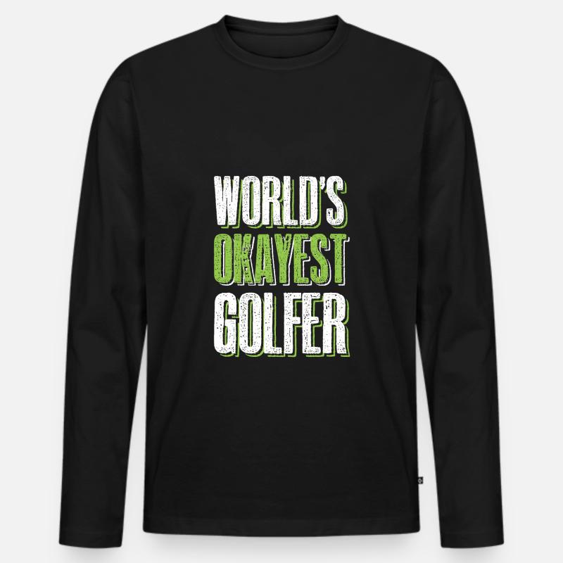 golf golfer - Männer Premium Bio Langarmshirt - Schwarz