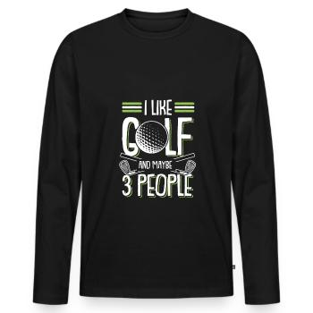 golfing golf - Men's Premium Organic Long Sleeve Shirt - black - Front - Nico (187cm)