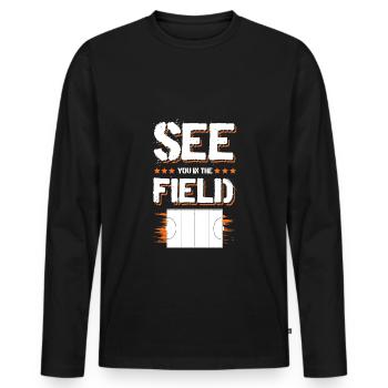 field hockey field hockey - Men's Premium Organic Long Sleeve Shirt - black - Front - Nico (187cm)