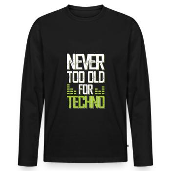 techno music - Men's Premium Organic Long Sleeve Shirt - black - Front - Nico (187cm)