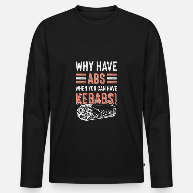 Kebab Döner lecker - Männer Premium Bio Langarmshirt - Schwarz