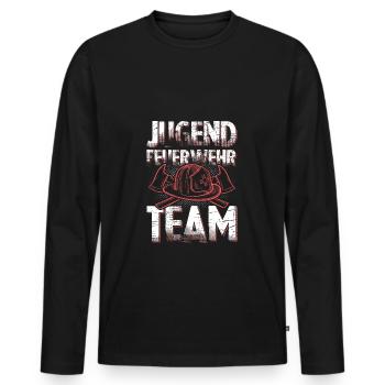 Feuerwehr Team jugend - Männer Premium Bio Langarmshirt - Schwarz - Vorne - Nico (187cm)