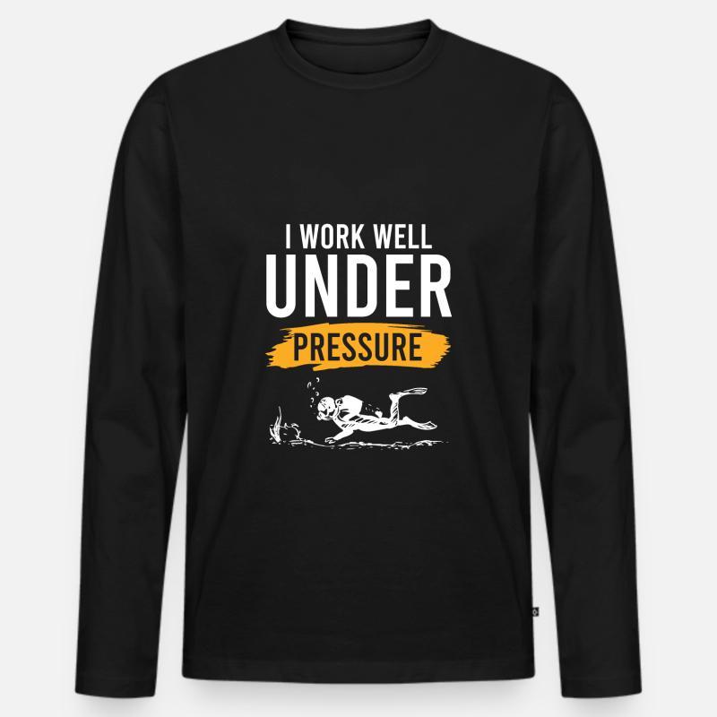 spruch tauchen - Männer Premium Bio Langarmshirt - Schwarz