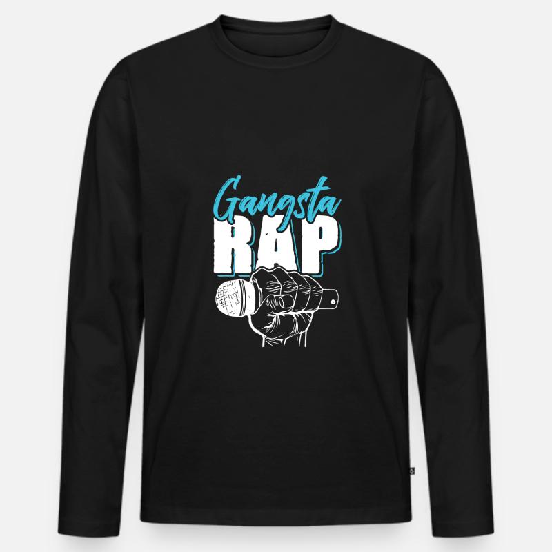 Gangsta Rap - Männer Premium Bio Langarmshirt - Schwarz