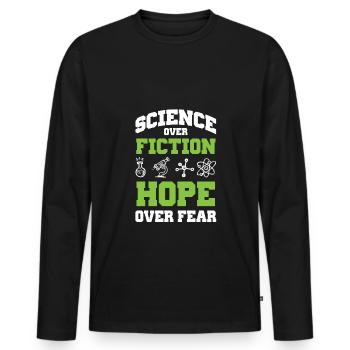 science science hoffnung - T-shirt manches longues Premium bio Homme - noir - Devant - Nico (187cm)