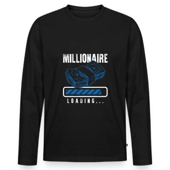 millionaire loading - Men's Premium Organic Long Sleeve Shirt - black - Front - Nico (187cm)