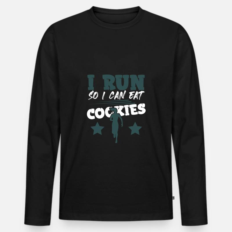 ich renne kekse - Männer Premium Bio Langarmshirt - Schwarz