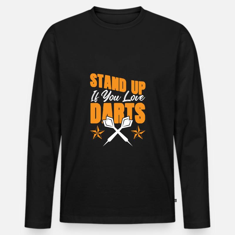 dart liebe - Männer Premium Bio Langarmshirt - Schwarz