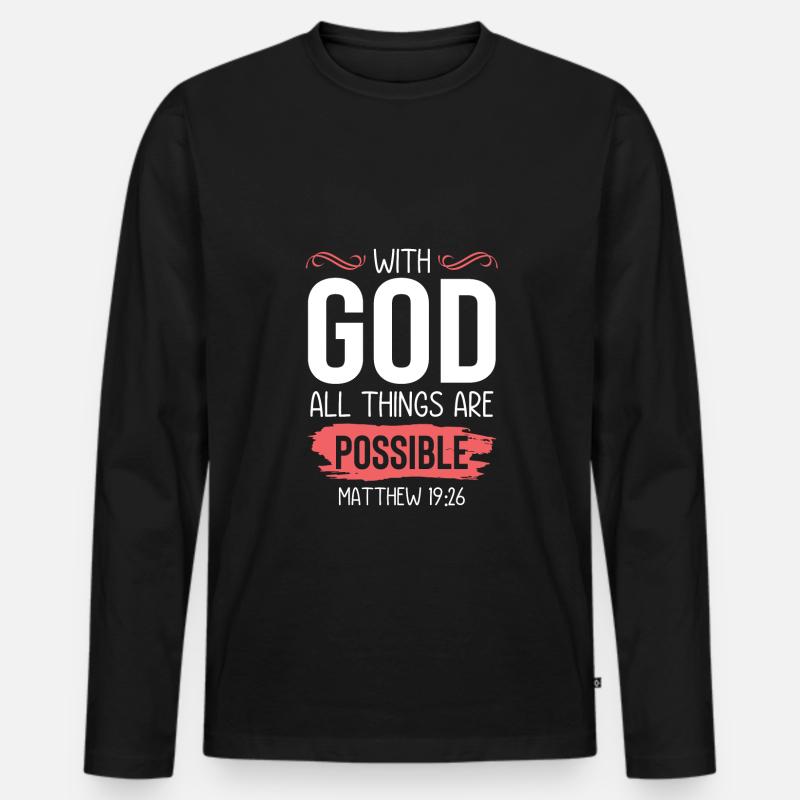 gott bibel - Männer Premium Bio Langarmshirt - Schwarz