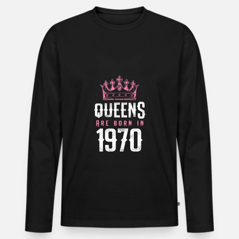 born in 1970 - Männer Premium Bio Langarmshirt - Schwarz