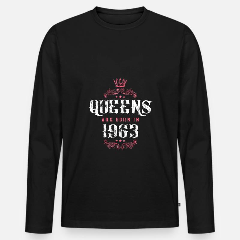 born in 1963 - Männer Premium Bio Langarmshirt - Schwarz