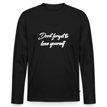 Self-confidence Love saying - Men's Premium Organic Long Sleeve Shirt - black - Front - Nico (187cm)