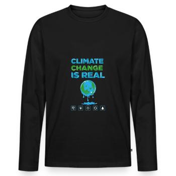 Klimawandel Klimaschutz CO2 Shirt Geschenk - Männer Premium Bio Langarmshirt - Schwarz - Vorne - Nico (187cm)