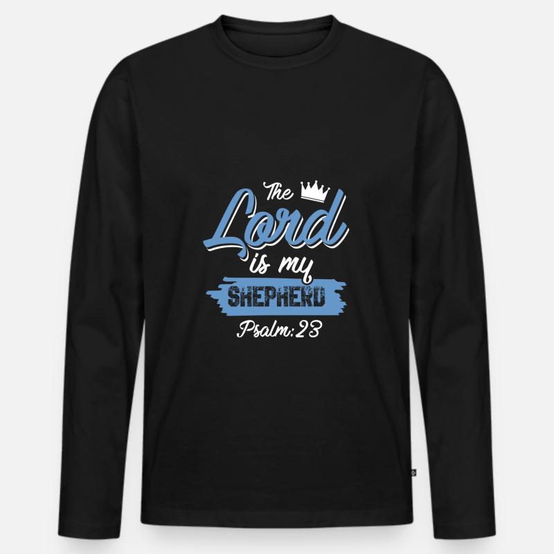 bibel spruch hirte - Männer Premium Bio Langarmshirt - Schwarz